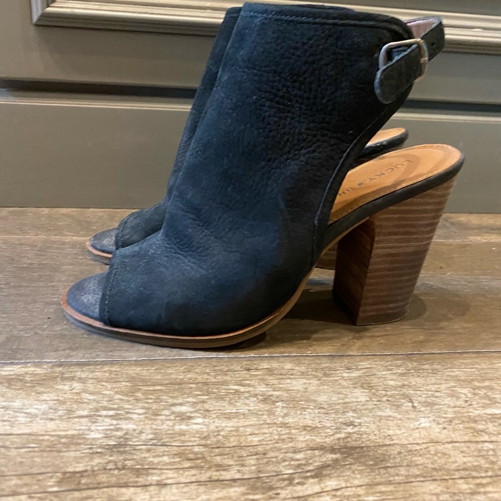 Lucky Brand size 8 black sling back booties